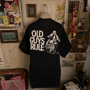 Old Guys Rule Motorcycle Graphic T-Shirt Men's XL Black